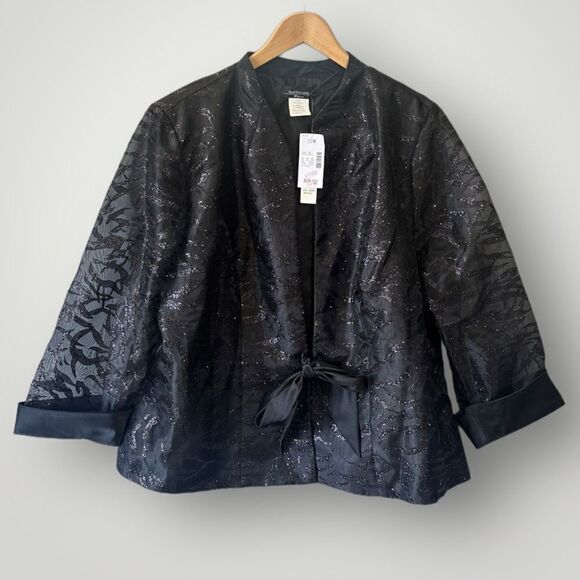 R&M Richards Jackets & Blazers - NWT R&M Richards Cardigan Blazer Top Women Size 22W Special Occasion Black